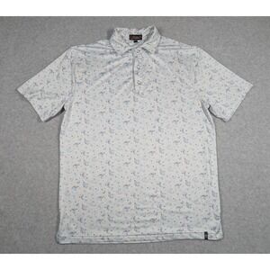 Rafter C Men Shirt‎ Medium Paisley All Over Print Snap Button Performance Polo